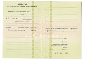 Аттестат за 9 класс 1995-2006 в Хабаровске